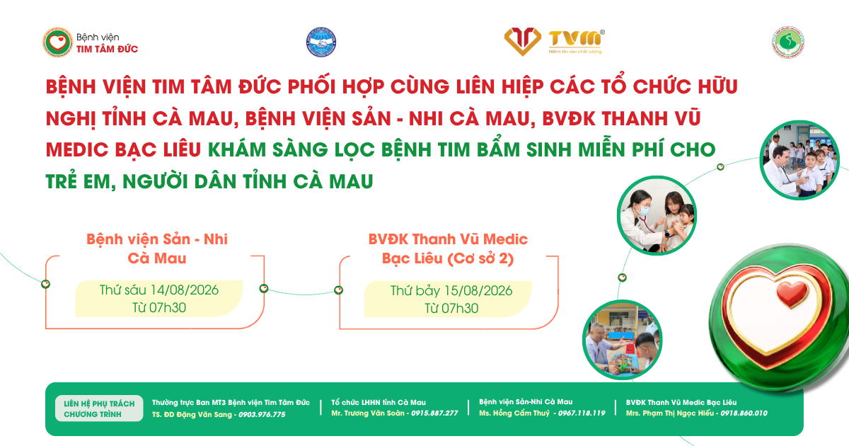chương trình khám sàng lọc bệnh tim bẩm sinh cùng Tâm Đức