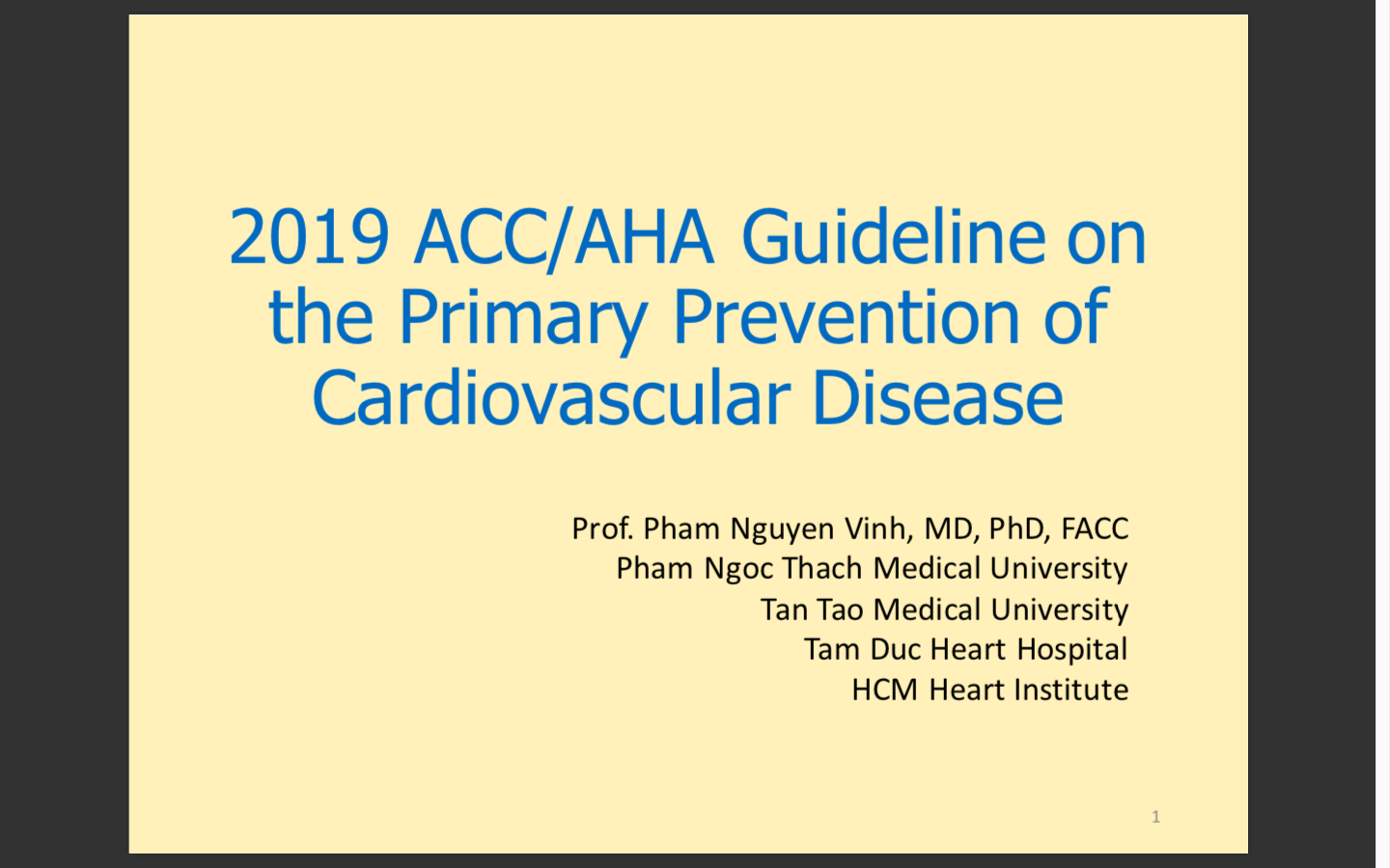 2019 ACC AHA Guideline on Primary prevention of Cardiovascular Disease