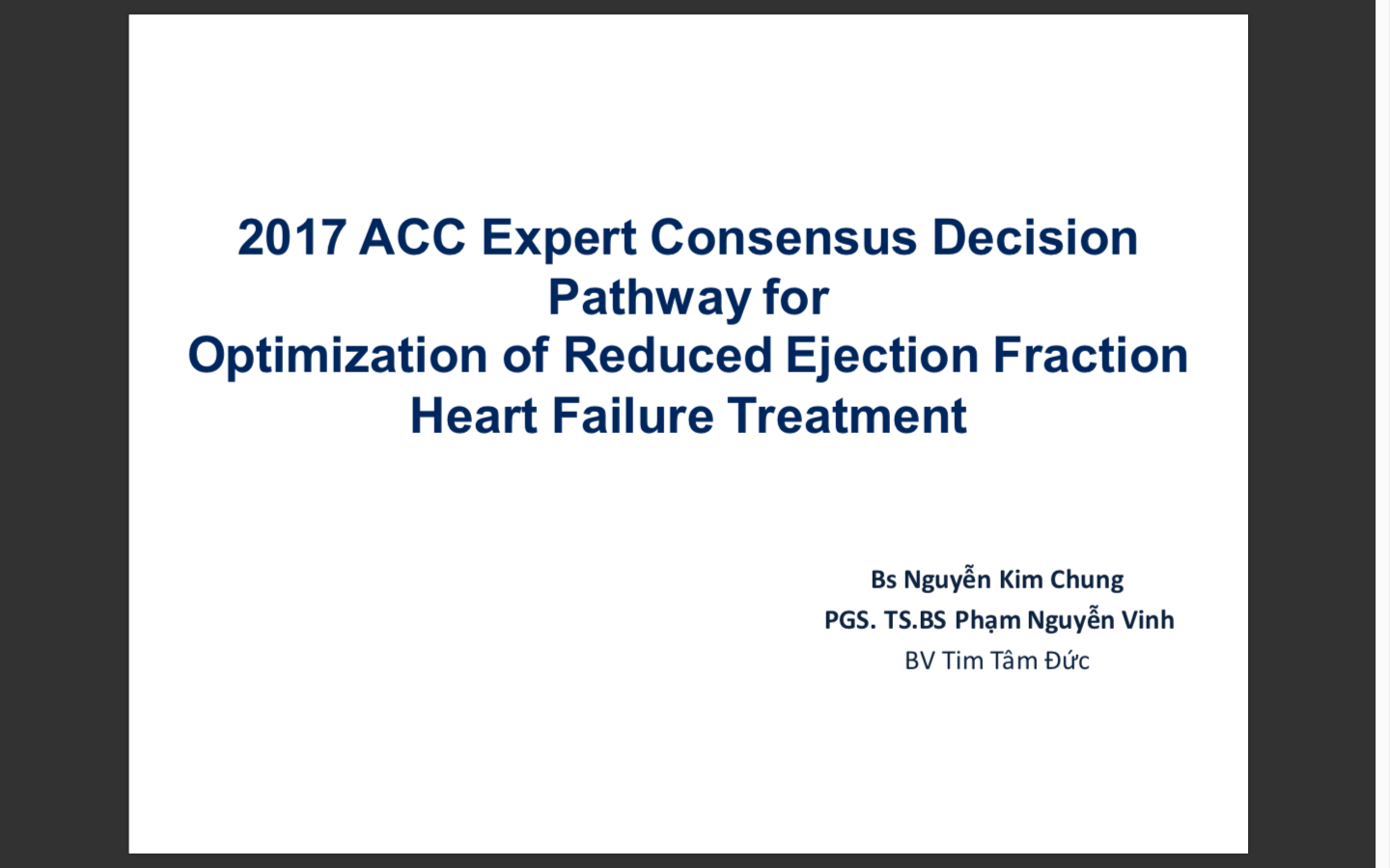 Tối ưu hóa trong điều trị Suy tim với chức năng co bóp thất trái giảm