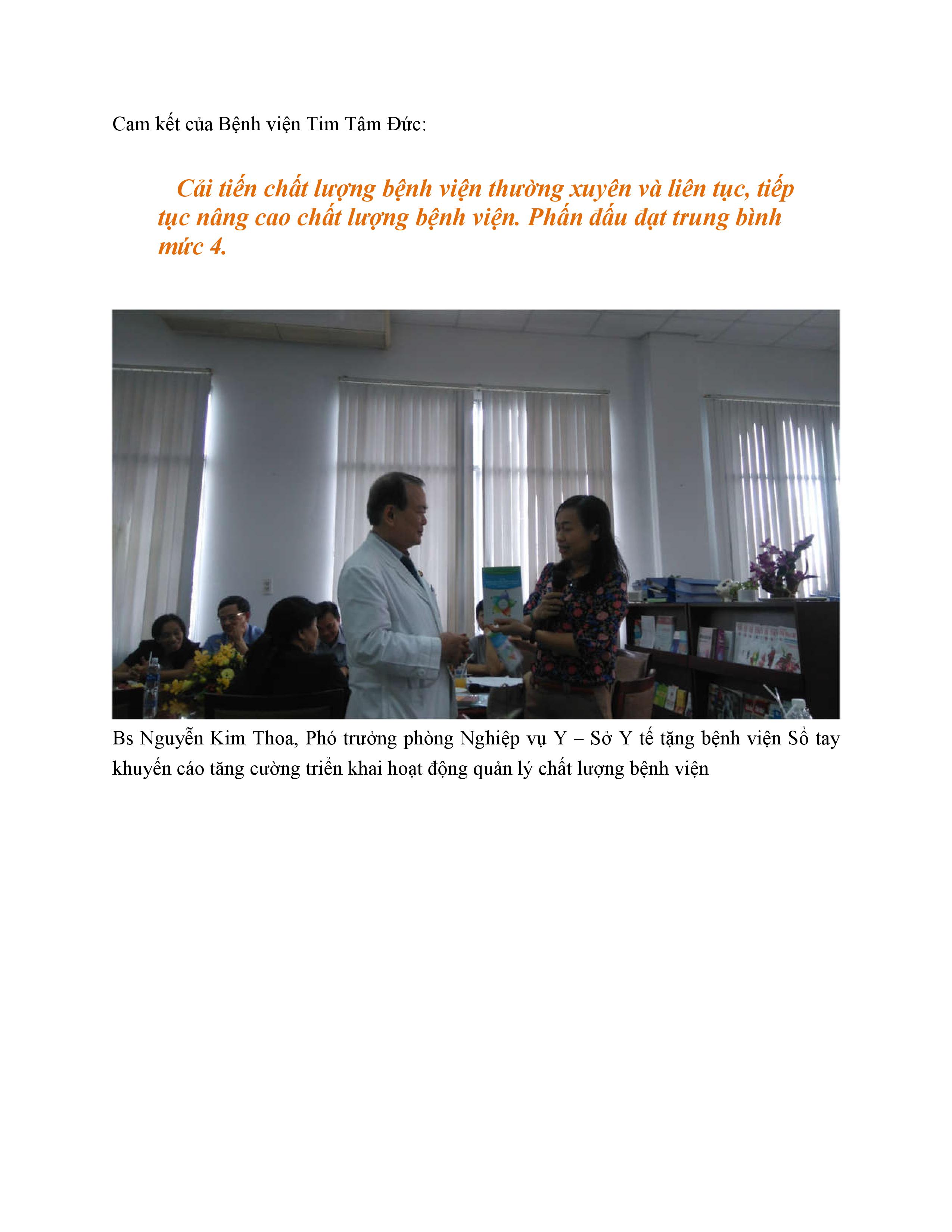 Sở Y Tế đánh giá chất lượng Bệnh viện Tim Tâm Đức