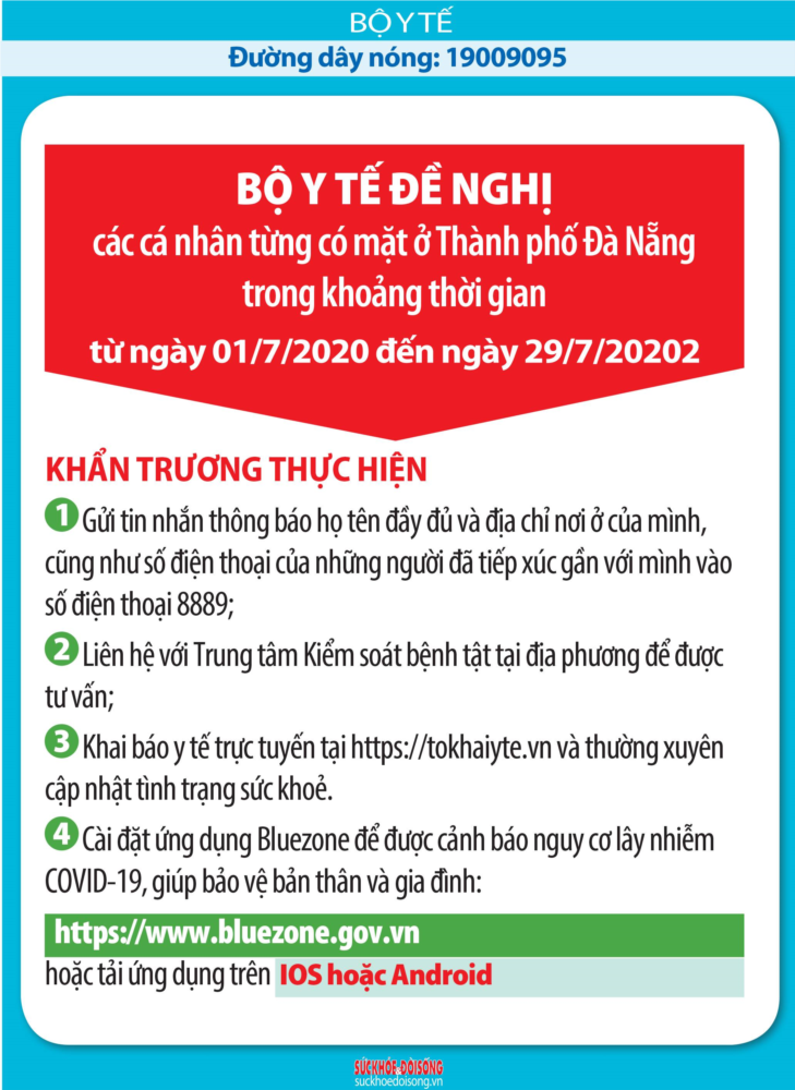 Những ai đã đến TP Đà Nẵng từ ngày 1-29/7 cần nghiêm túc làm việc sau