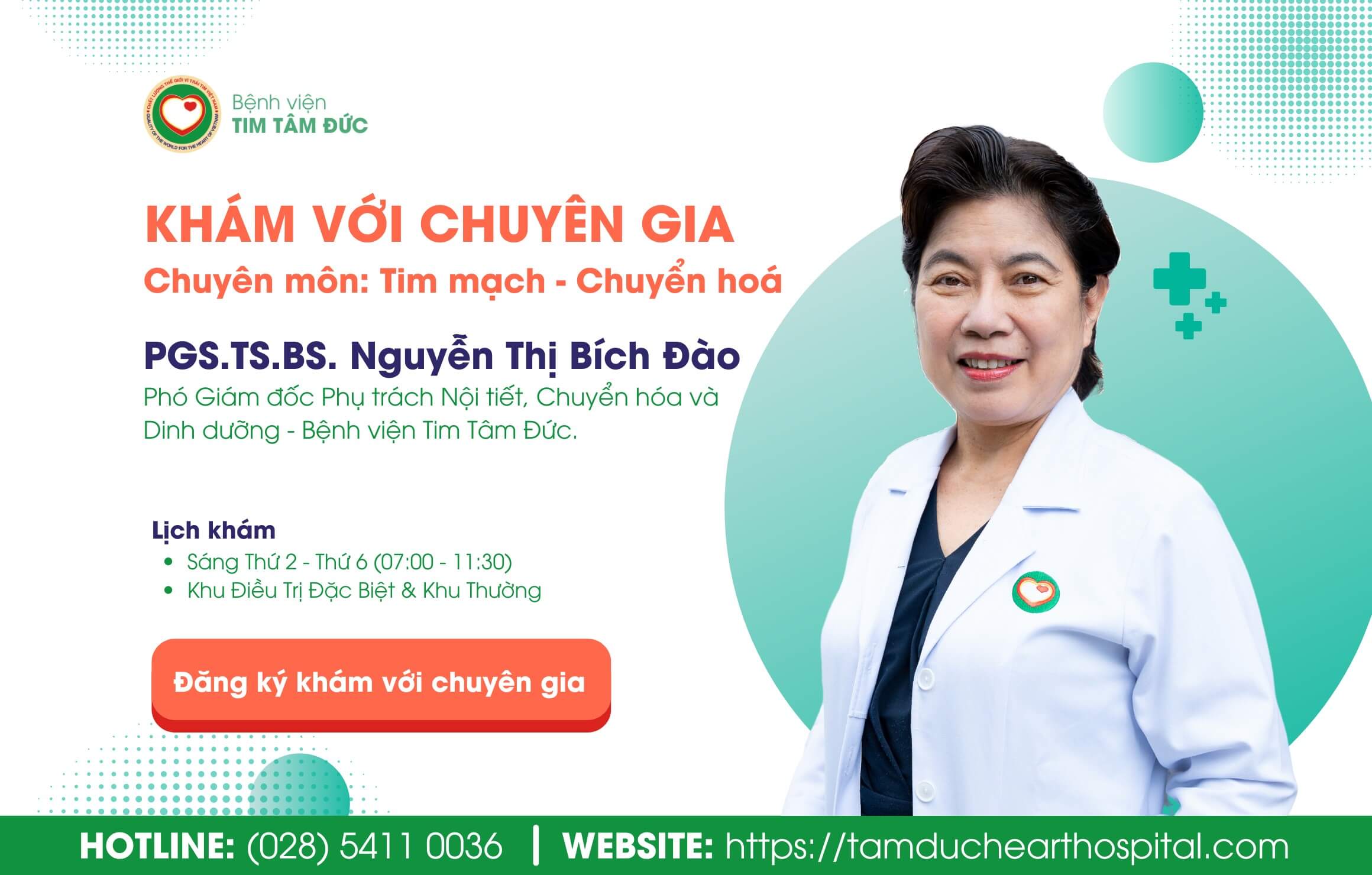 Khám với Chuyên gia: PGS.TS.BS. Nguyễn Thị Bích Đào - Phó Giám đốc Phụ trách Nội tiết, Đái tháo đường và Dinh dưỡng