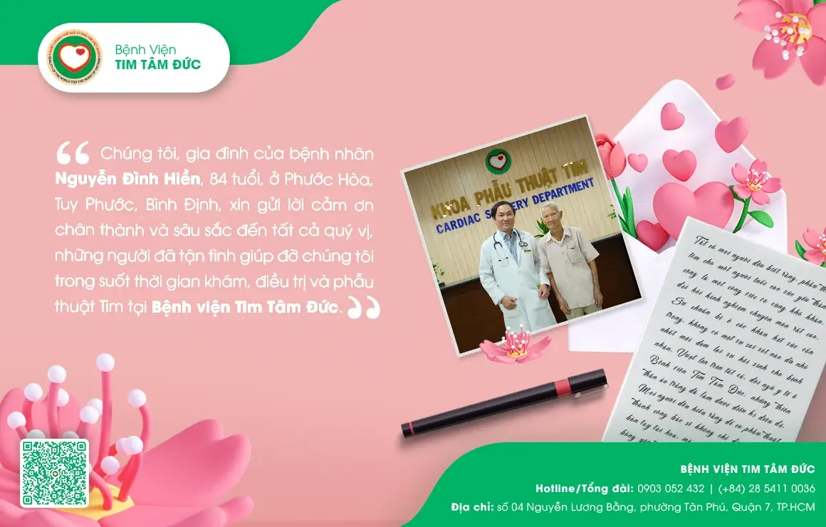 Gia đình chúng tôi khẳng định rằng Đặt Niềm tin vào Bệnh viện Tim Tâm Đức là vô cùng đúng đắn