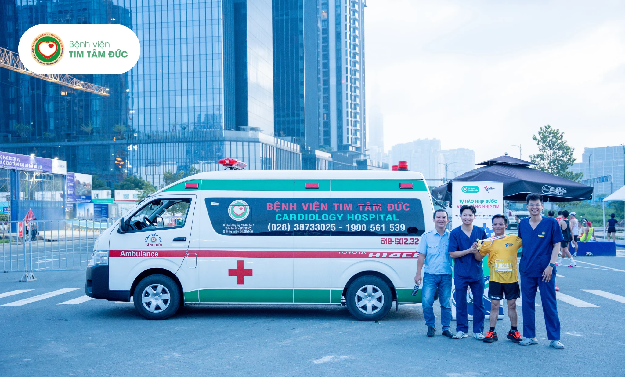 Trạm y tế Bệnh viện Tim Tâm Đức tại giải chạy Cúp Agribank 2025