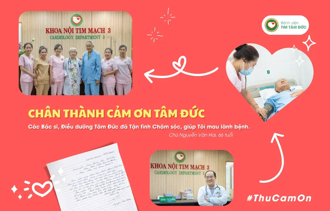 Thư Cảm ơn chân tình từ bệnh nhân 66 tuổi suy tim nặng kèm suy thận được chữa trị hồi phục