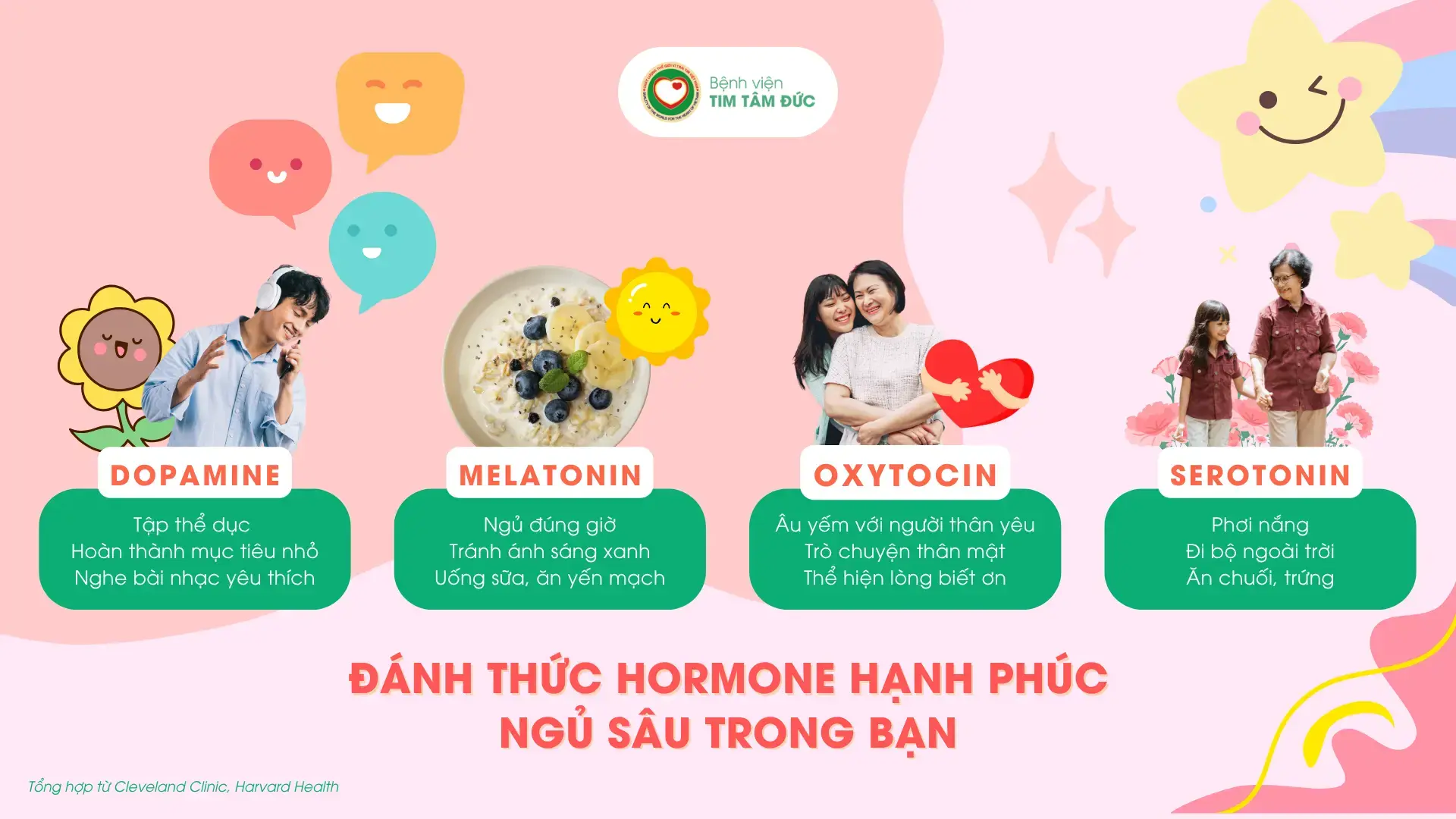 Cách tăng cường 4 “Hormone hạnh phúc” ảnh hưởng đến chất lượng sống