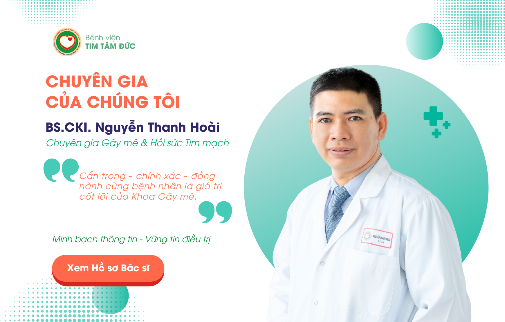 [ Chuyên gia tại Tâm Đức ] - BS.CKI. Nguyễn Thanh Hoài - Trưởng khoa Gây mê Hồi sức