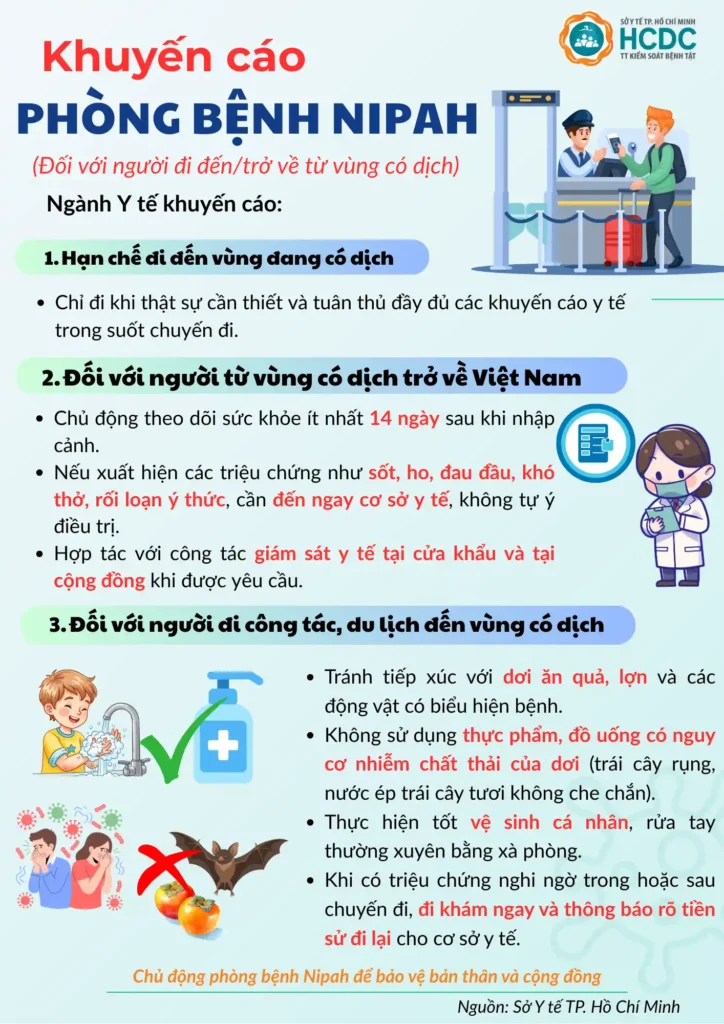Khuyến cáo phòng chống dịch bệnh do vi rút Nipah
